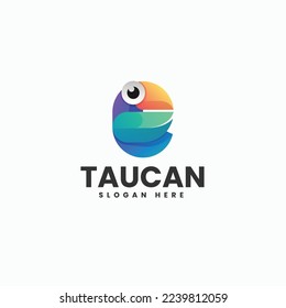 Vector Logo Illustration Toucan Gradient Colorful Style.