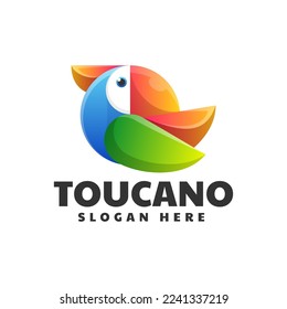 Vector Logo Illustration Toucan Gradient Colorful Style.