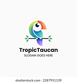 Logo del vector Ilustración Estilo de color gradiente táctil