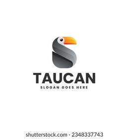 Vector Logo Illustration Toucan Gradient Colorful Style