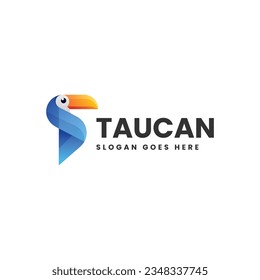 Vector Logo Illustration Toucan Gradient Colorful Style
