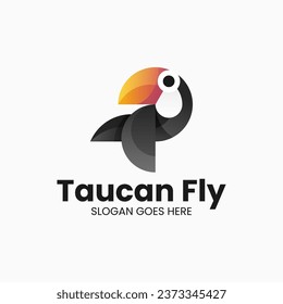 Vector Logo Illustration Toucan Gradient Colorful Style