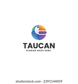 Vector Logo Illustration Toucan Gradient Colorful Style