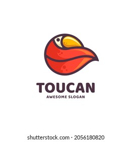 Ilustración con logotipo vector Toucan Simple Mascot Style.