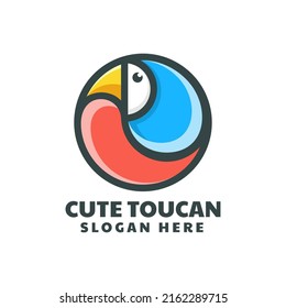 Ilustración con logotipo vector Toucan Simple Mascot Style.