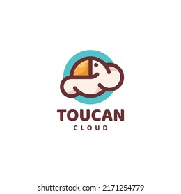 Ilustración con logotipo vector Toucan Simple Mascot Style.