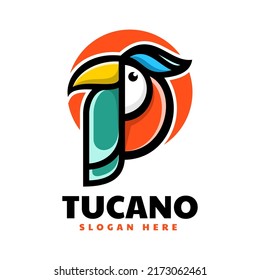 Ilustración con logotipo vector Toucan Simple Mascot Style.