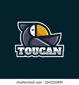 Vektorlogo Illustration Toucan Simple Mascot Style.