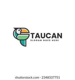 Vector Logo Illustration Toucan Simple Mascot Style