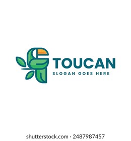 Vector Logo Illustration Toucan Simple Mascot Style