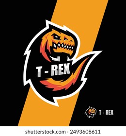 Vector Logo Illustration T-rex E- Sport and Sport  Style