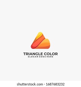 Vector Logo Illustration Triangle Gradient Colorful Style.
