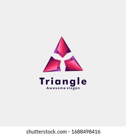 Vector Logo Illustration Triangle Gradient Colorful Style.