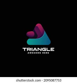 Vector Logo Illustration Triangle Gradient Colorful Style.