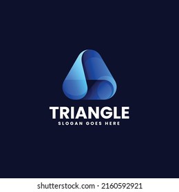 Vector Logo Illustration Triangle Gradient Colorful Style.