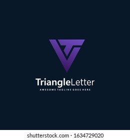 Vector Logo Illustration Triangle Letter Gradient Colorful