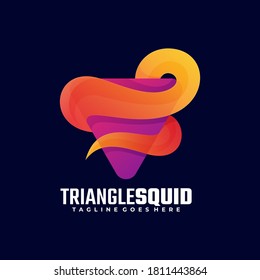 Vector Logo Illustration Triangle sound Gradient Colorful Style.