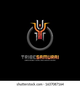 Vector Logo Illustration Tribe Samurai Export Style