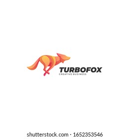 Logotipo vectorial Ilustración Turbo Fox Estilo de color gradiente