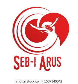 Vector logo illustration. Turkish, Sufi and Dervish Dance. Seb i Arus.