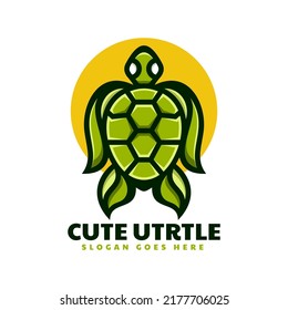 Vector Logo Illustration Turtle Simple Mascot Stock Vector (Royalty ...