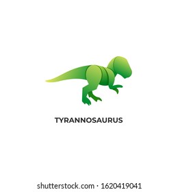 Vector Logo Illustration Tyrannosaurus Gradient Colorful