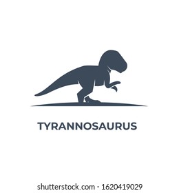 Vector Logo Illustration Tyrannosaurus Silhouette Style