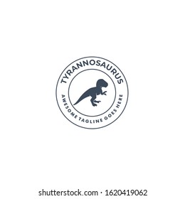Vector Logo Illustration Tyrannosaurus Vintage Badge