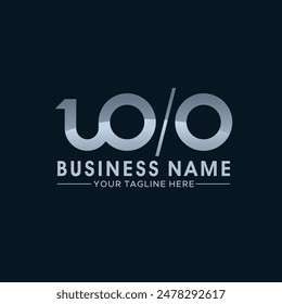 Vector logo illustration using the number 100% as a symbol of success in a business, logo on a dark background