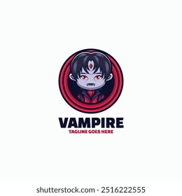 Vector Logo Ilustración Vampiro Mascota Estilo de dibujos animados