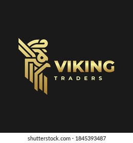 Vector Logo Illustration Viking Gradient Colorful Style.
