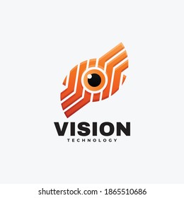 Vector Logo Illustration Vision Gradient Colorful Style.