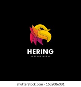 Vector Logo Illustration Vultures Colorful Style.