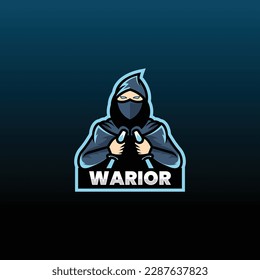 Vector Logo Illustration Warrior E-Sports and Sports Style.