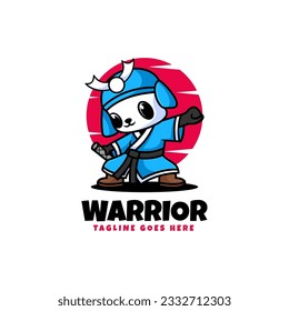 Vector Logo Illustration Warrior Mascot Cartoon Style.