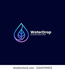 Vector Logo Illustration Water Drop Gradient Line Art Logo