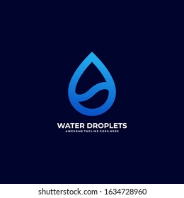 Vector Logo Illustration Water Droplets Colorful Style