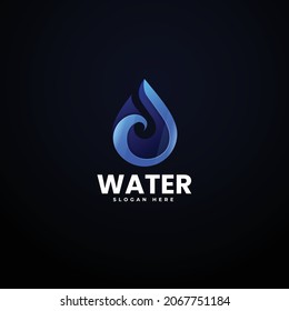 Vector Logo Illustration Water Gradient Colorful Style.