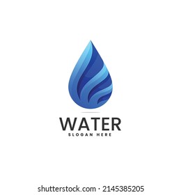 Logo Vector Ilustración Estilo de color gradiente de agua.