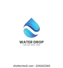 Vector Logo Illustration Water Gradient Colorful Style