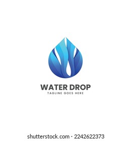 Vector Logo Illustration Water Gradient Colorful Style