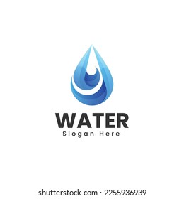 Logo Vector Ilustración Estilo de color gradiente de agua.
