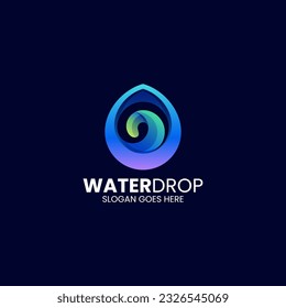 Vector Logo Illustration Water Gradient Colorful Style