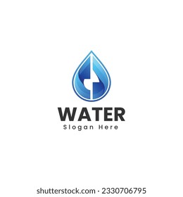 Vector Logo Illustration Water Gradient Colorful Style