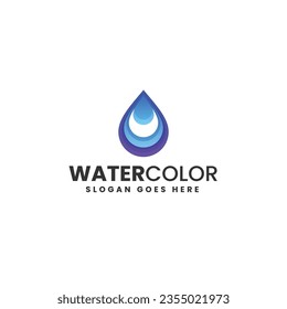 Vector Logo Illustration Water Gradient Colorful Style