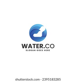 Vector Logo Illustration Water Gradient Colorful Style