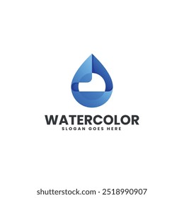 Vector Logo Illustration Water Gradient Colorful Style