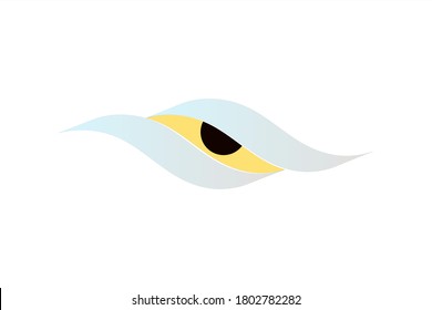 Logo vectorial con ilustración de olas forman un ojo con visión nítida. Una visión nítida representa un conocimiento extenso y una visión rápida para completar las metas y objetivos de una empresa