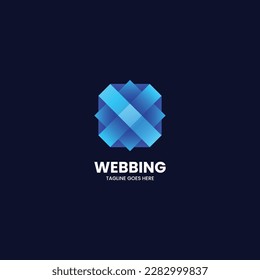 Vector Logo Illustration Webbing Gradient Colorful Style.