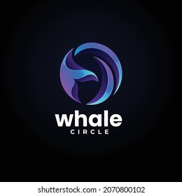 Vektorlogo Illustration Wal Gradient Farbstil.